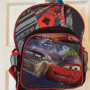 Backpack Disney Cars 12” x 10” new padded straps zippers storage mesh pockets